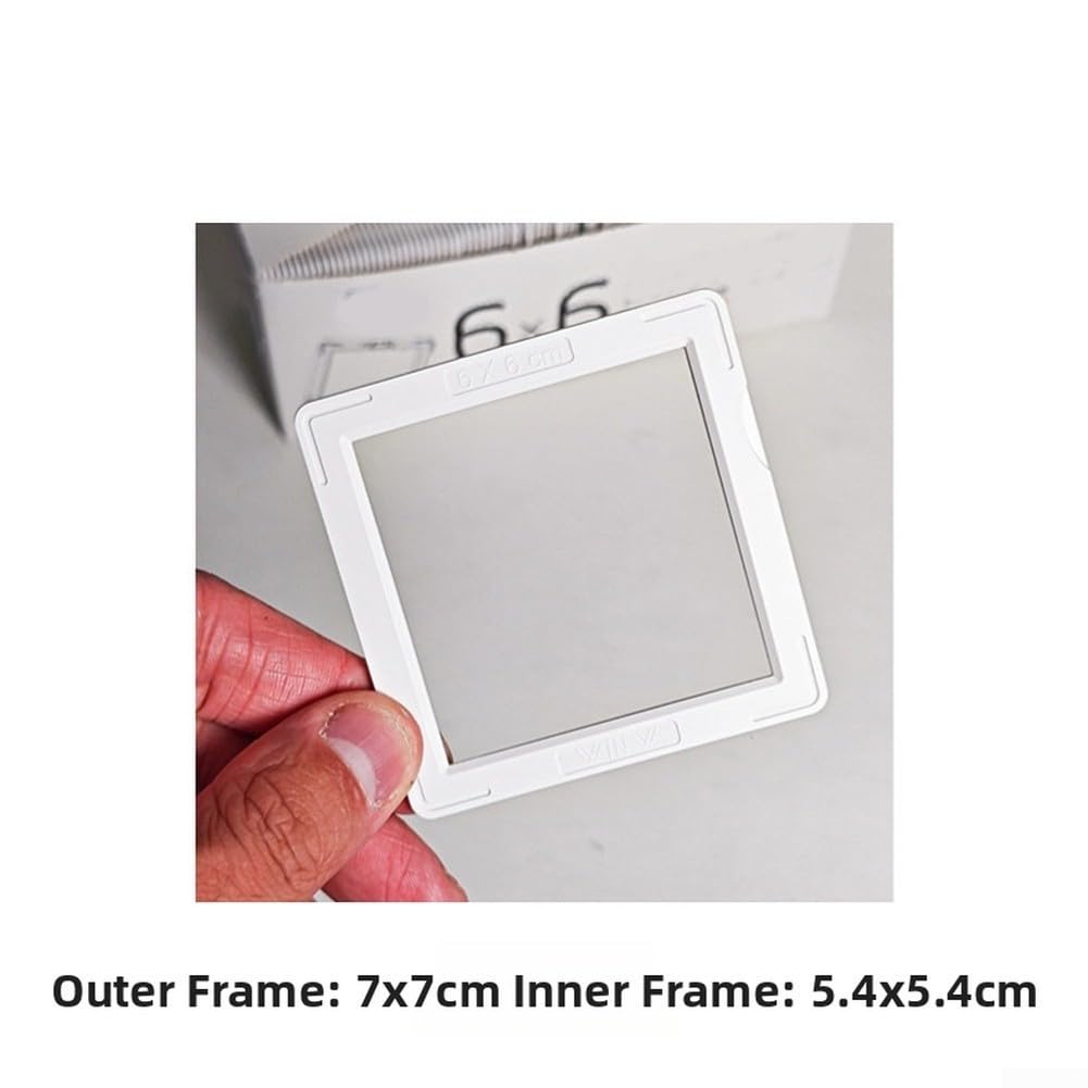 120 Film-Negativhalter, 6 x 6 Format, 50 Paar robuste ABS-Diarahmen für 60 x 60 mm Negative, sicherer schwarz-weißer Aufbewahrungs-Organizer für Fotografen (schwarz)