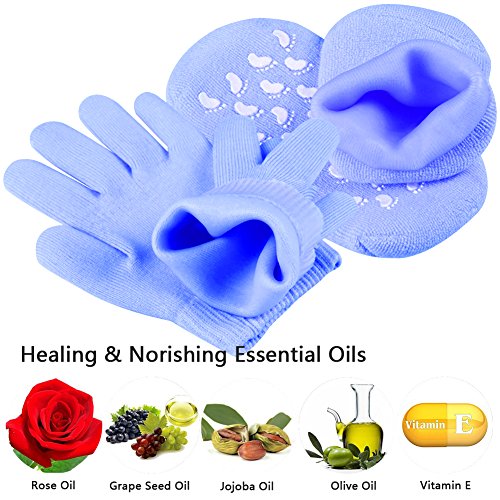 Gel Moisturizing Spa Gloves and Socks Set Repair Heal Eczema Cracked