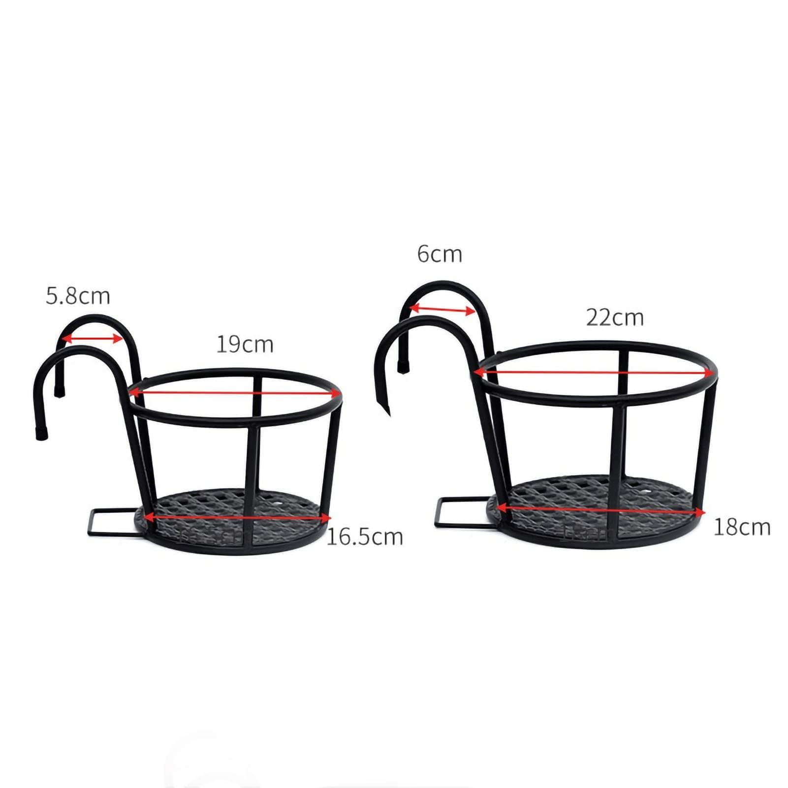 Portavasi Da Balcone In Ferro Nero Cyrank, Rettangolare, Sospeso A Ringhiera – 50x20x12 Cm, Antiruggine, Con Viti E Dadi Per Installazione Facile - 4