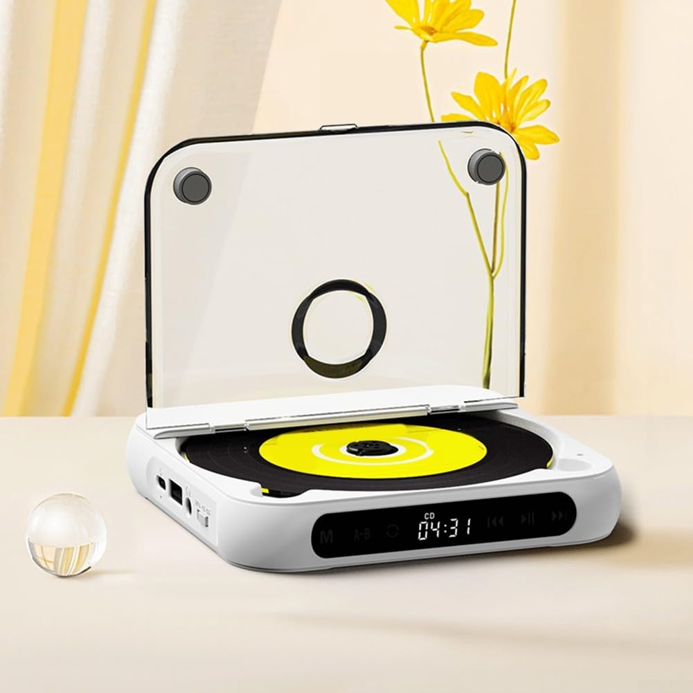 Lettore CD portatile, ricaricabile e anti-skip, disco per WALKMAN, 2000 mAh per batteria, AUX USB, per casa, auto, viaggi (918 è nero)