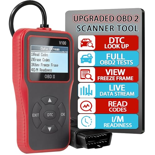 V100 OBD2 Diagnostic Diagnostic Tool Tool, Code Reader, Engine Light Diagnostic Tool, Battery Voltage Tester, for OBD2 Cars & Trucks Since 1996