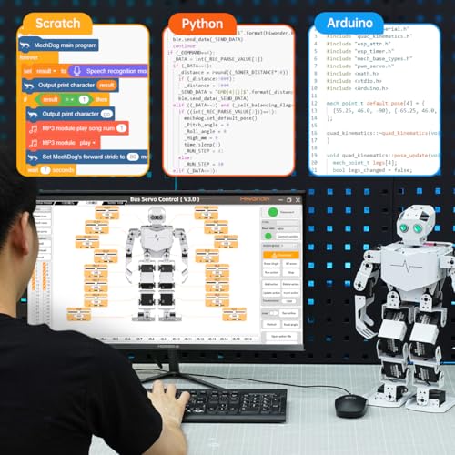 AI Vision & Voice Interaction Robot for Arduino Scratch Python Programming 17DOF Humanoid Robot Large AI Model STEM Project Education Voice Command Walking Dancing Self-Stand Up, Tonybot Standard kit - Image 6
