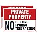 (2 Pack) Private Property Sign, No Hunting No Fishing No Trespassing, 10x14 Rust Free Aluminum, Weather/Fade Resistant, Easy Mounting, Indoor/Outdoor Use, Made in USA by SIGO SIGNS