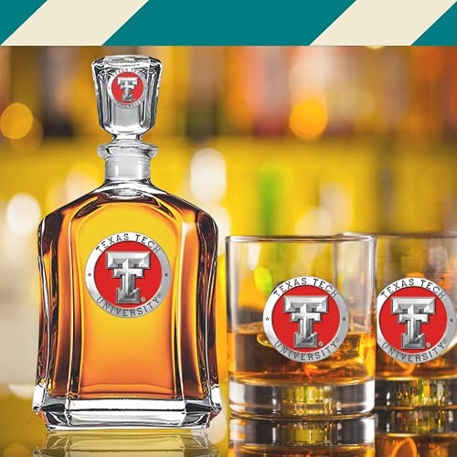 Image of Heritage Pewter Texas Tech Capitol Decanter | 24 OZ Whiskey Decanter for Liquor with Airtight Stopper | Expertly Crafted Pewter Glass