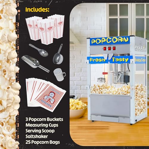 Image of Great Northern Popcorn Pop Heaven 12oz Popcorn Machine, Blue