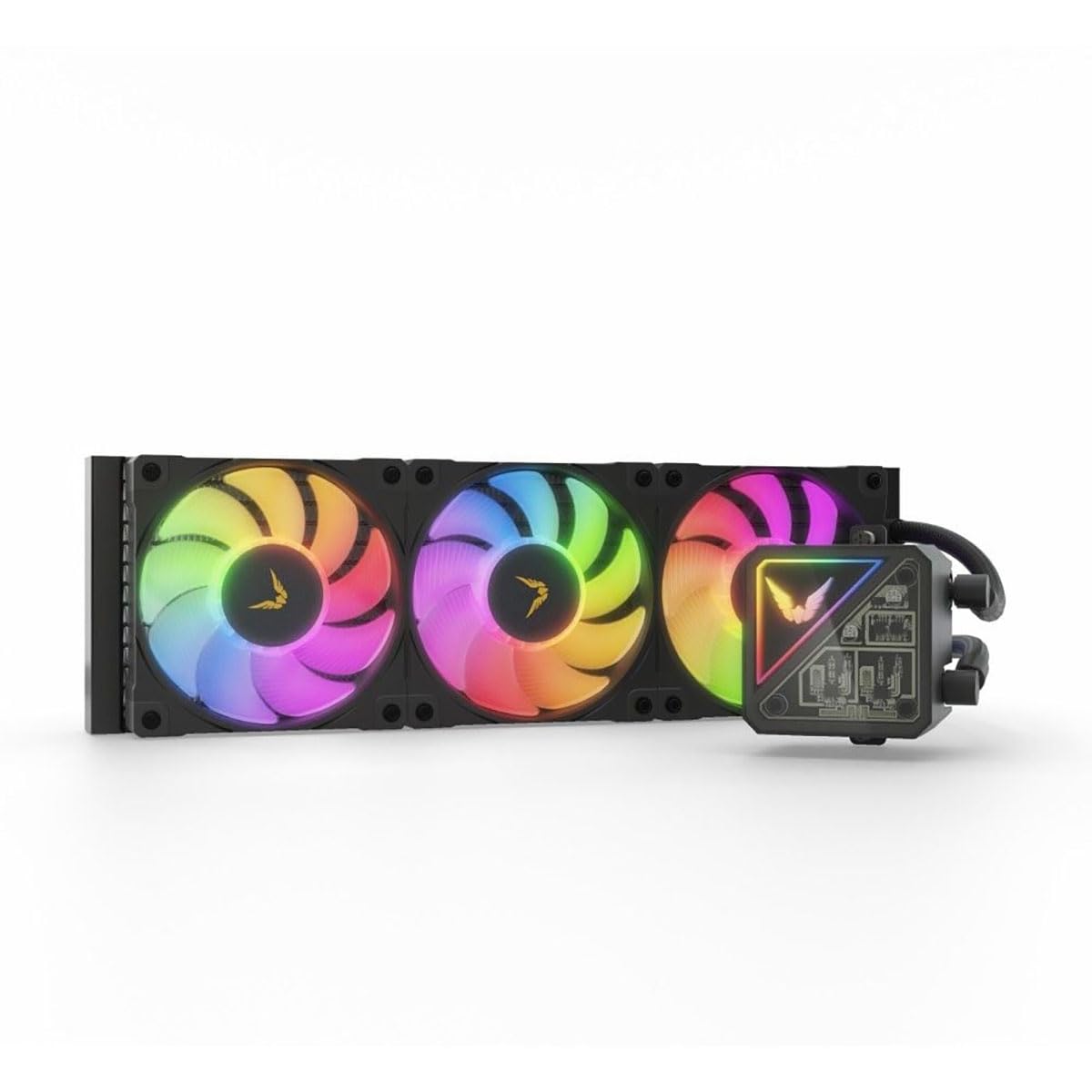 Valkyrie V360 Lite AIO CPU Liquid Cooler, Black, 360mm, RGB LEDs, FDB 120mm Fans 2150RPM, 2800RPM Pump, Fits AMD AM5/AM4, Intel LGA 1851, AMD Ryzen 9800x3D, 7800x3D, Intel Core Ultra 245K, 265K, 285K