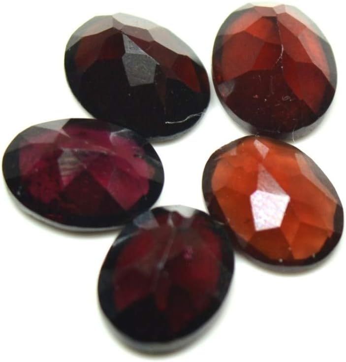 9X7 MM 5 Pieces Real Hessonite Lot Loose Gemstone Oval Shape Faceted Red Wholesale Stone