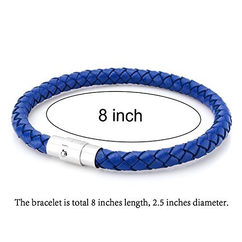 JEWELRIESHOP Braided Leather Bracelets for Mens Women Woven Wrap Bracelet Magnetic Lock Clasp Genuine Leather Bracelet Wristband Vintage Cuff Bracelet Leather Jewelry Friendship Couple Bracelet3