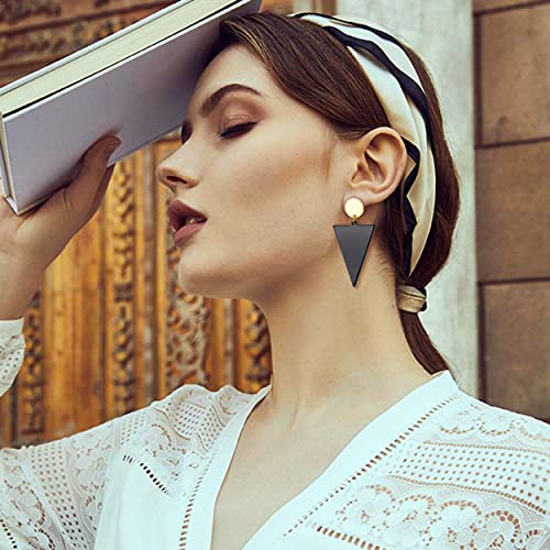Haiaiso H-MQ-E0010-1 9Pairs Clip On Drop Earrings For Women Statement Rattan Resin Acrylic Tassel Drop Dangle Earrings Lightweight Geometric Hoop Non Piercing Earrings-Style 1 thumb #4