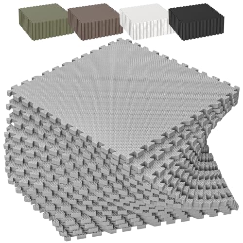 VIVALUZ 1/2" Thick 16 Pcs 64 Sq Ft EVA Foam Puzzle Exercise Mats, High-Density Interlocking Foam Floor Tiles for Home Gym, Gym Mat for Workout Equipment & Direct Exercise, Floor Padding for Kids