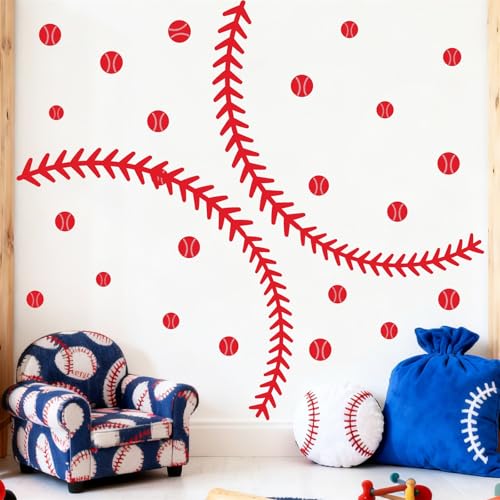 Vinilo decorativo baseball grandes puntadas para pared miniatura 2