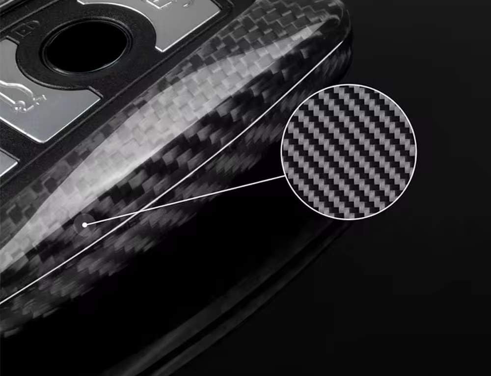 iJDMTOY Glossy Black Real Carbon Fiber Key Fob Cover Case Shell Compatible with BMW 1 2 3 4 5 6 7 Series X1 X3 X4 Smart Key