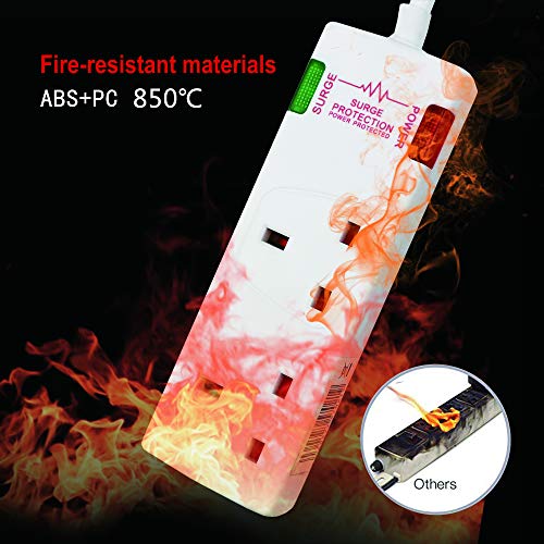 ExtraStar-2-Way-Double-Socket-Power-Mains-Extension-Lead-1M-Metre-Cable-Surge-Protected-British-Approved-13A-White