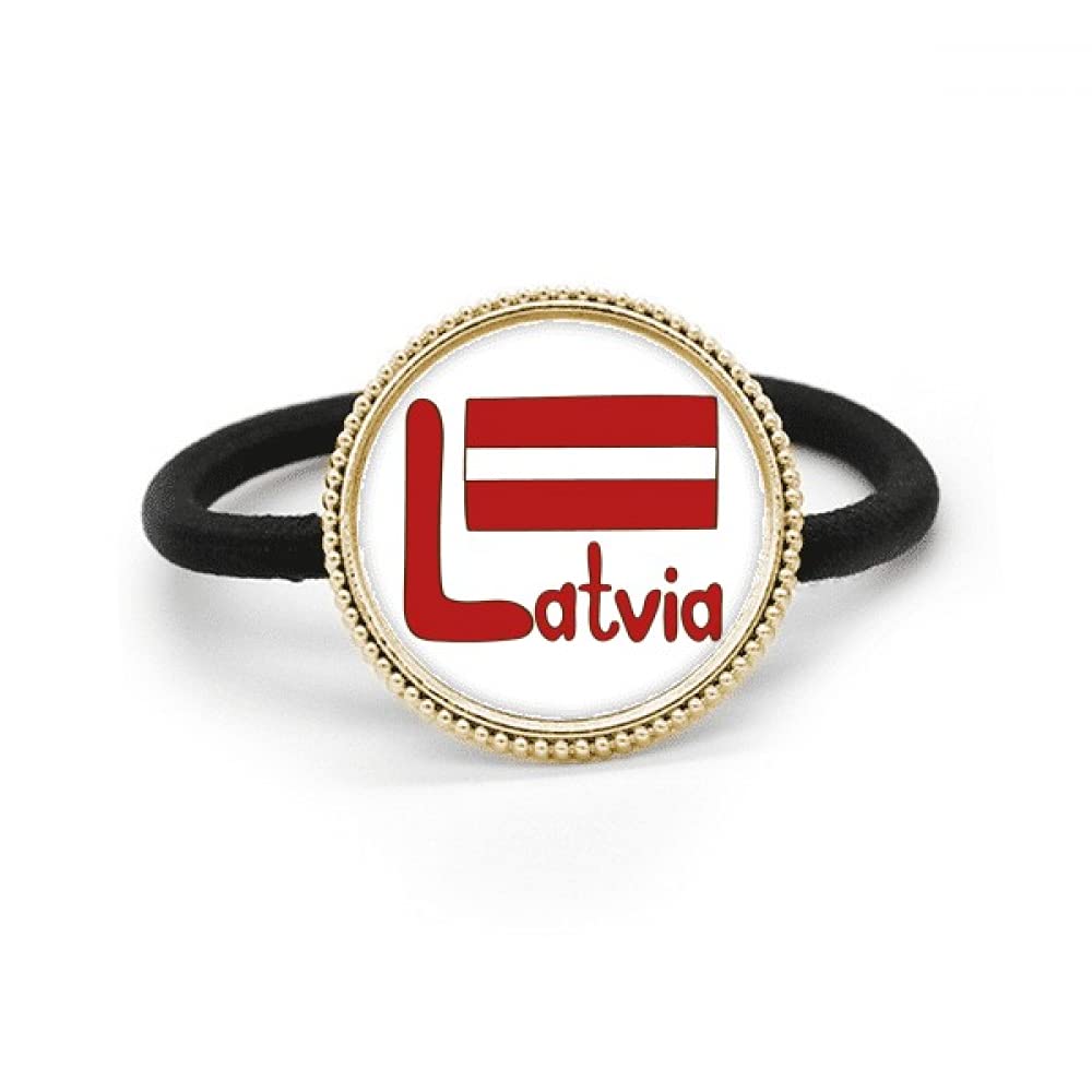 Coletero de Letonia con diseño de bandera roja de plata de metal para el pelo 4