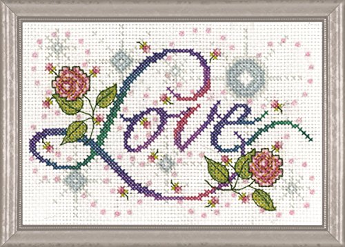 Design works crafts inc. love, 5'' x 7' counted cross s…