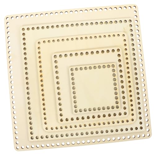 ERINGOGO 5Pcs Wooden Crochet Basket Base Durable DIY Bag Bottom for Crafting Unique Baskets for Beginners and Professionals Versatile Wood Material for All Styles