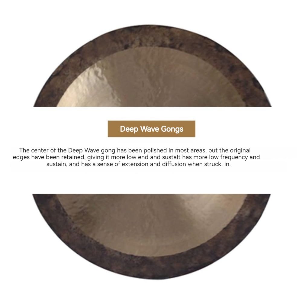 Gong Deep Ripple, Gong Do Terapii Dźwiękiem, Duża Dekoracja, Ręcznie Robiony, Relaksacyjna Medytacja, Terapia Dźwiękiem Jogi, Instrument Do Kąpieli Z Gongiem, O(20 Cali)