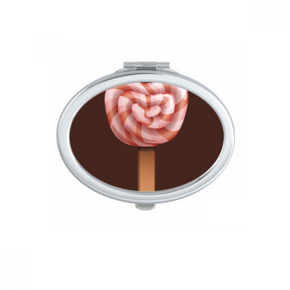 Miroir de maquillage compact rouge candi de poche de forme ovale pour retouches