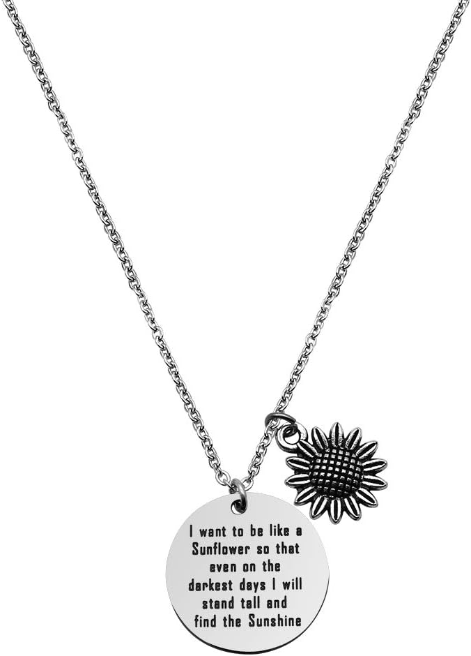 Sunflower Wire Bracelet I Want To Be Like a Sunflower Inspirational Bangle Bracelet (Necklace)