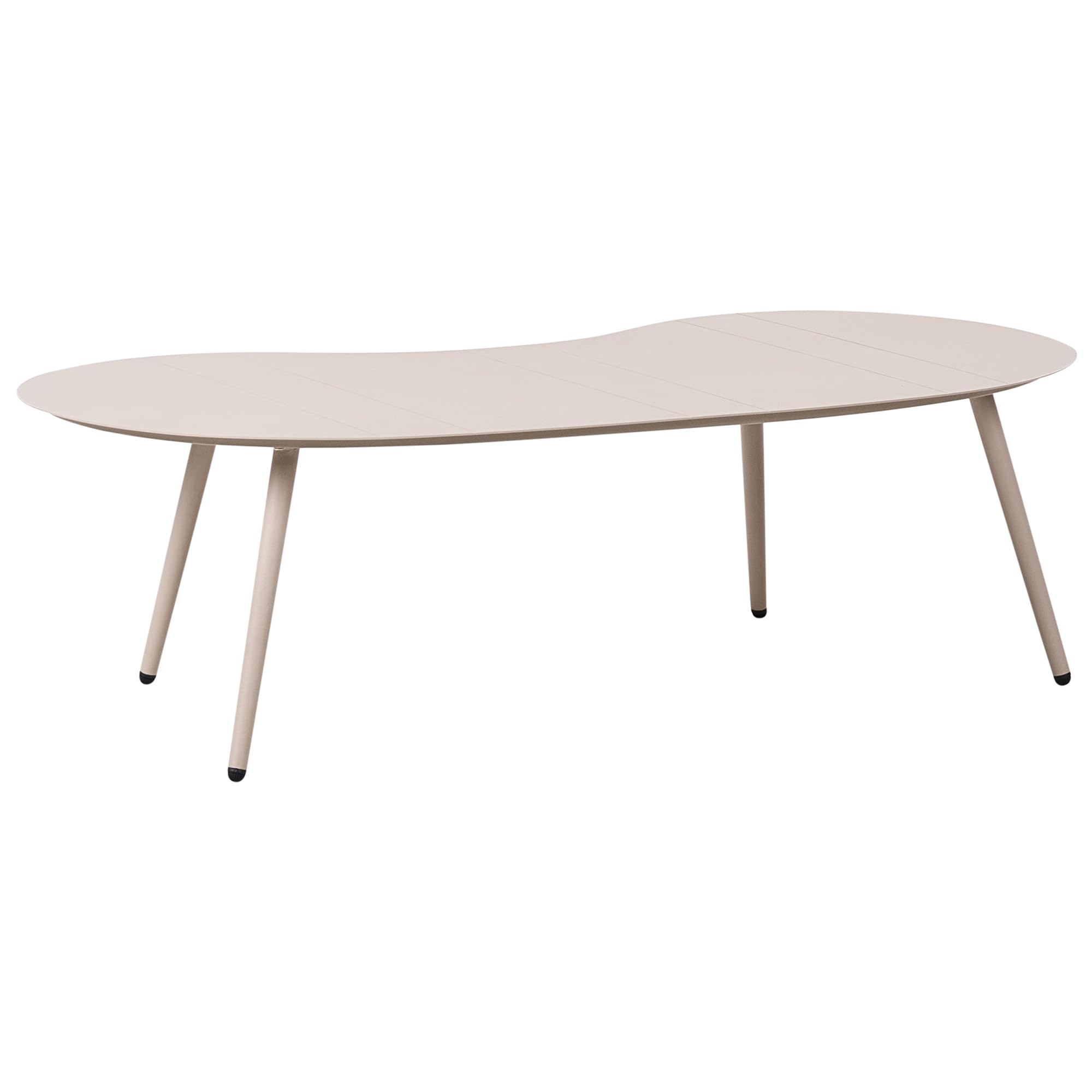 Ogrodowy stolik kawowy aluminium 130 x 65 cm odporny na wodę i promienie UV w kształcie nerki beżowy Parori