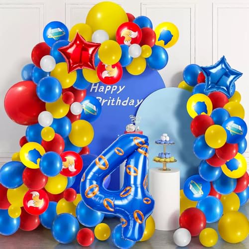 Image of number 40 inch blue and gold ring balloon set birthday number decoration aluminum film balloon suitable for boys and girls blue theme party cartoon party decoration supplies (4)