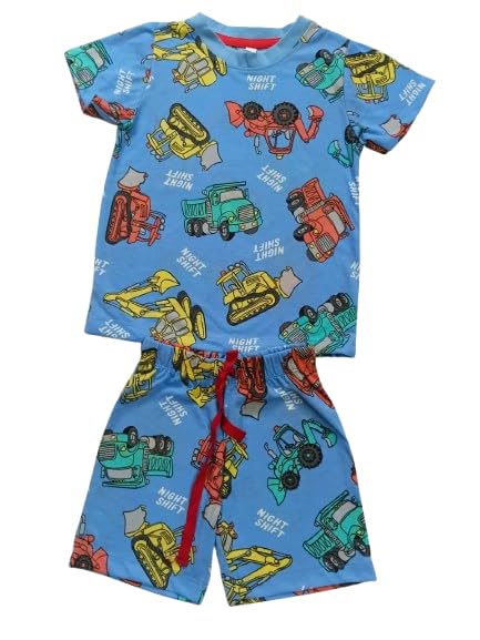 Boys Printed Cotton Night Suit Set – Half Sleeve T-Shirt & Elastic Shorts – Soft Breathable Sleepwear - Review, Price and Buying Guide