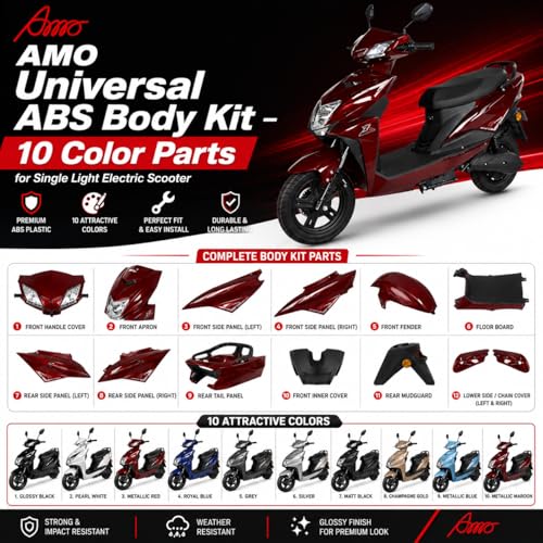 Image of AMO Universal ABS Body Kit for Single Light Electric Scooter | 10 Color Body Panels | Durable Replacement Parts
