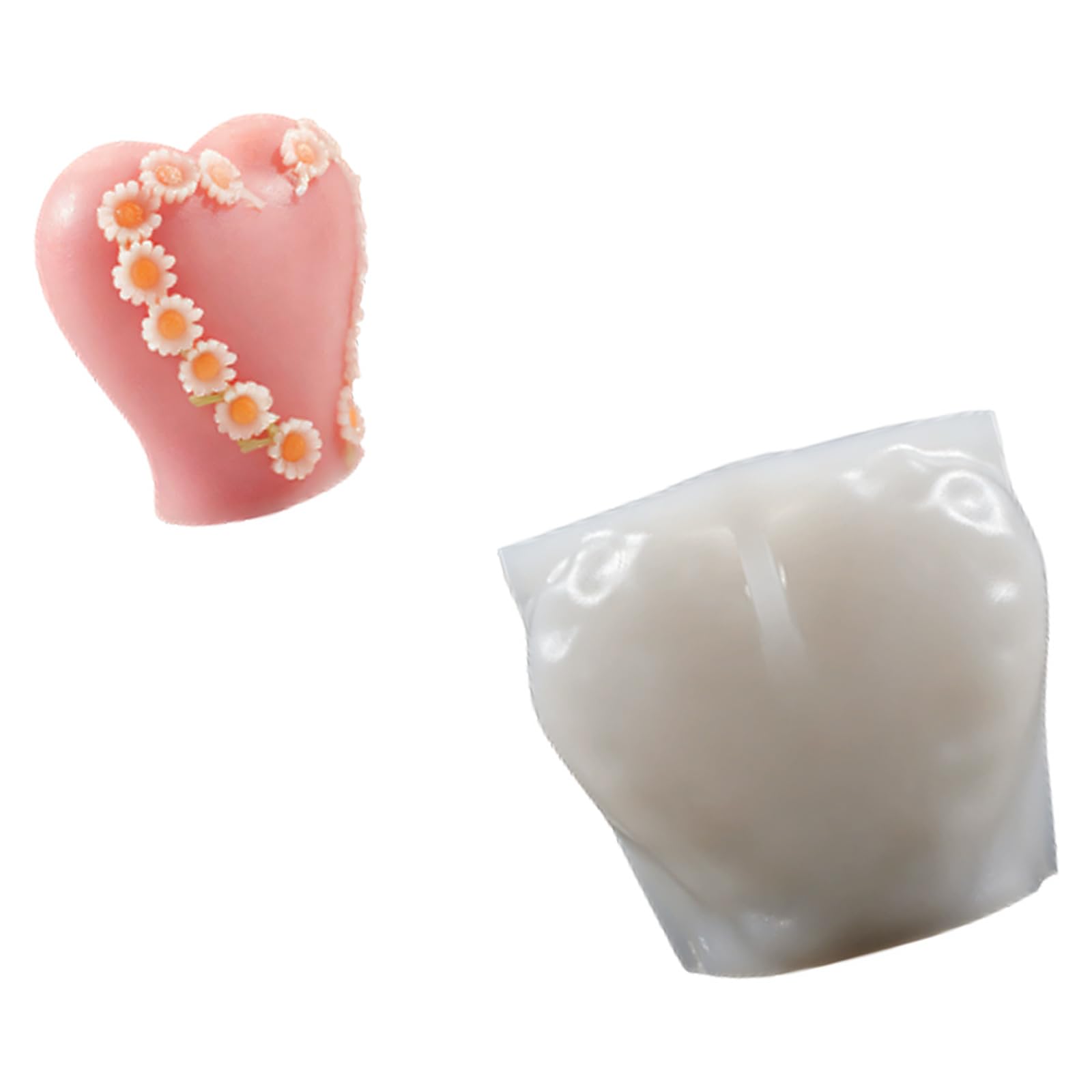 HZBB Embossing Heart Silicone Molds Temperature Resistant Easy Demold for Epoxy Resin Soap Artistic Cast