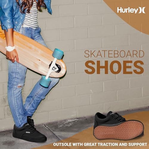 Hurley Marley Kids Lace Up Canvas Sneakers – Low Cut Skateboarding Shoes for Kids, Sports Shoes for Boys and Girls4