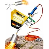 STAHLMANN® Unkrautbrenner [1850°] für effektive Unkrautbekämpfung – Abflammgerät aus Edelstahl - Unkrautvernichter mit regulierbarer Flamme (inklusive Gasschlauch und Druckminderer)