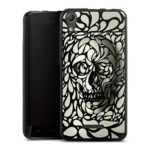 DeinDesign Coque en Silicone Compatible avec Wiko Lenny 4 Étui Silicone Coque Souple Tête de Mort Motifs Têtes de Mort
