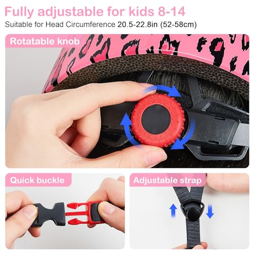 Kids Bike Helmet for Girls 3-5/5-8/8-14, Adjustable Helmet