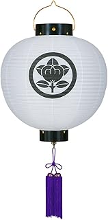 仏壇屋 滝田商店 【盆提灯・家紋】 家紋入り 門提灯 お迎え提灯 尺三丸 LED コードレス 6013-T ◆高さ42cm×火袋径38cm◆和紙張 玄関に吊り下げる 家紋入り提灯 証明書付