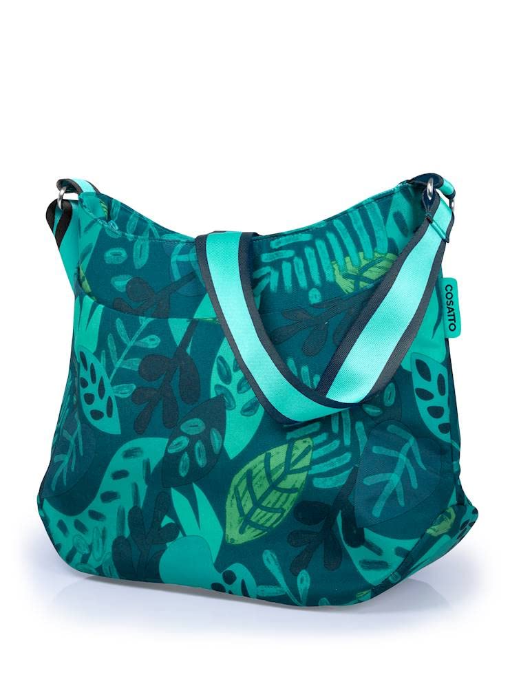 CosattoDeluxe Baby Changing Bag - 2 Inner Pockets, Insulated Bottle Holder, Wipe Clean Change Mat, Keyholder & Adjustable Shoulder Strap (Midnight Jungle)