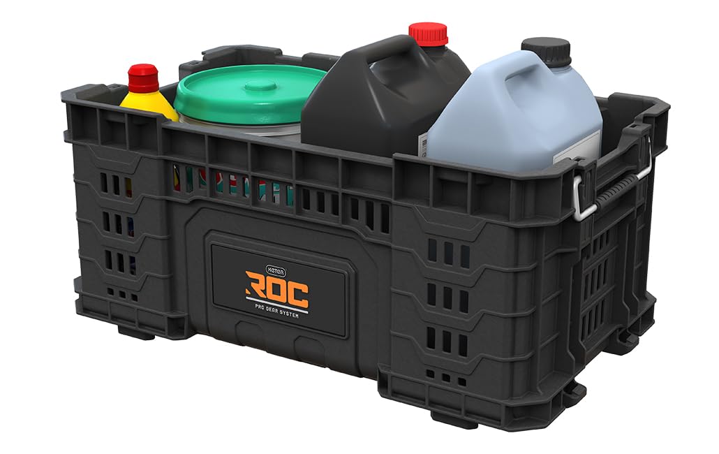 Keter ROC Pro Gear Caisse de rangement pour outils modulaire, empilable, légère, durable, noir