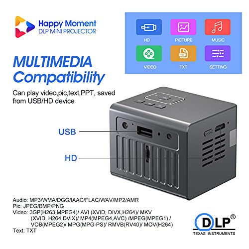 Staright Mini projetor DLP C50 Projetor de bolso portátil para home theater Entrada HD Saída de áudi