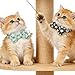JarThenaAMCS 3 Pcs Daisy Flower Cat Collar with Breakaway Bell Bow Tie Pink Blue Black Floral Adjustable Kitten Collars for Spring Summer Girl Boy Cats Small Pet Party