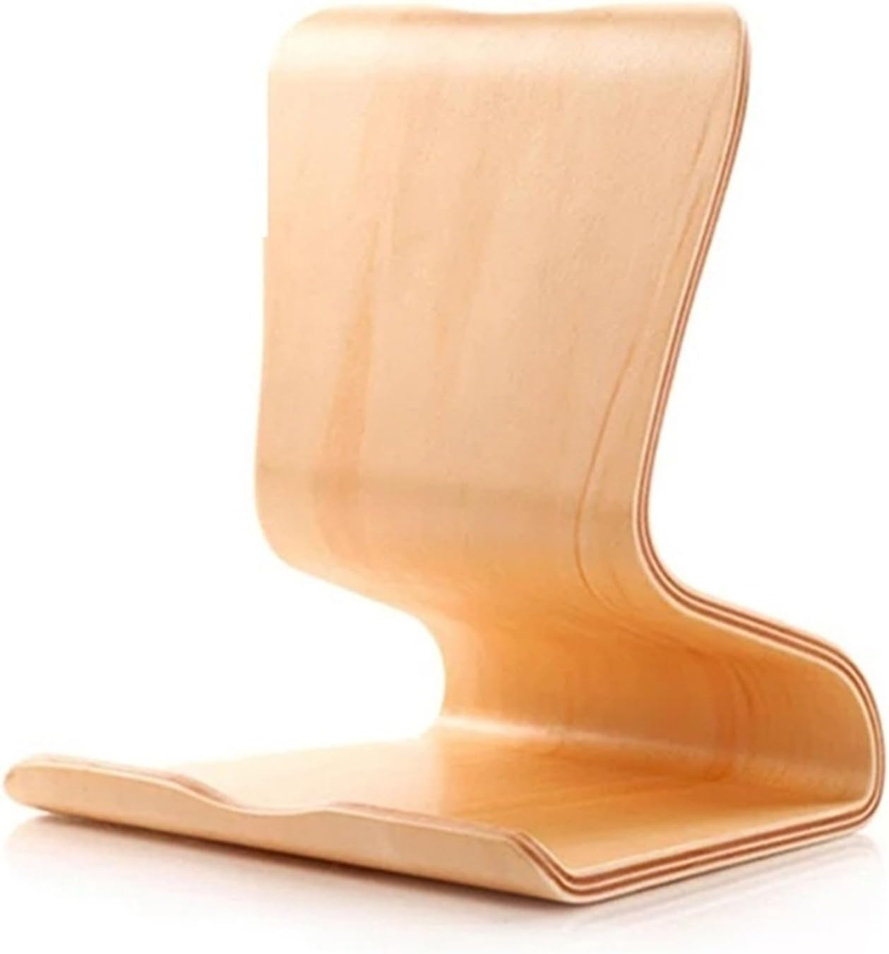 Multi-purpose Vinyl Record Storage Stand Shelf, Stable Wood LP Album Holder, Elegant Tabletop Display Rack for Home Office(Natural)