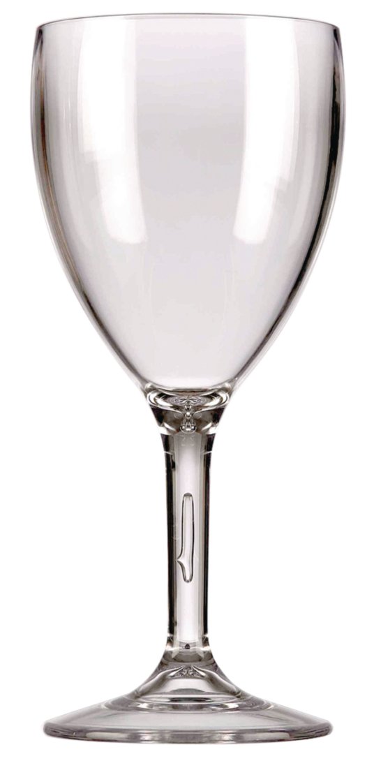 Polycarbonate Wine Glasses Reusable Pack of 4 Rigid 11oz Lined 175ml 250ml