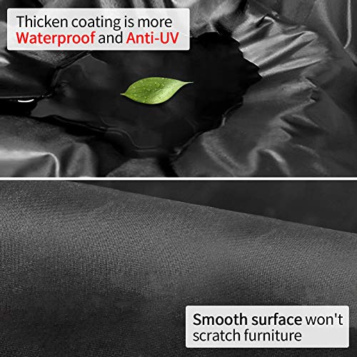 Essort Outdoor Furniture Cover Waterproof Patio Table Covers, 4-6 Seats Heavy Duty Windproof Square Garden Table Sofa Cover, Uv-Resistan (83.5''X48.4''X29'') #TOP2