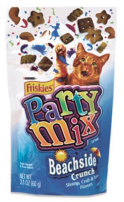 Friskies American Distribution & Mfg 57444 Cat Treats, Beachside Party Mix, 2.1-oz. Pouch - Quantity 10