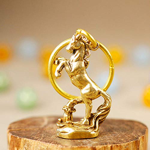 Statue en laiton feng shui de cheval vintage pour decoration de bureau