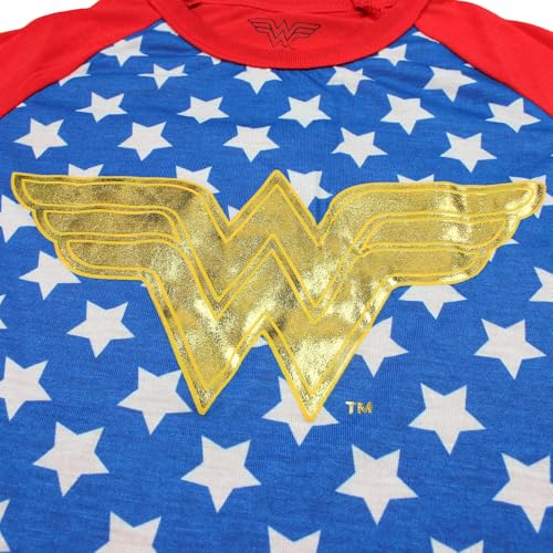 INTIMO girls Wonder Woman Gold Foil Raglan Nightgown3