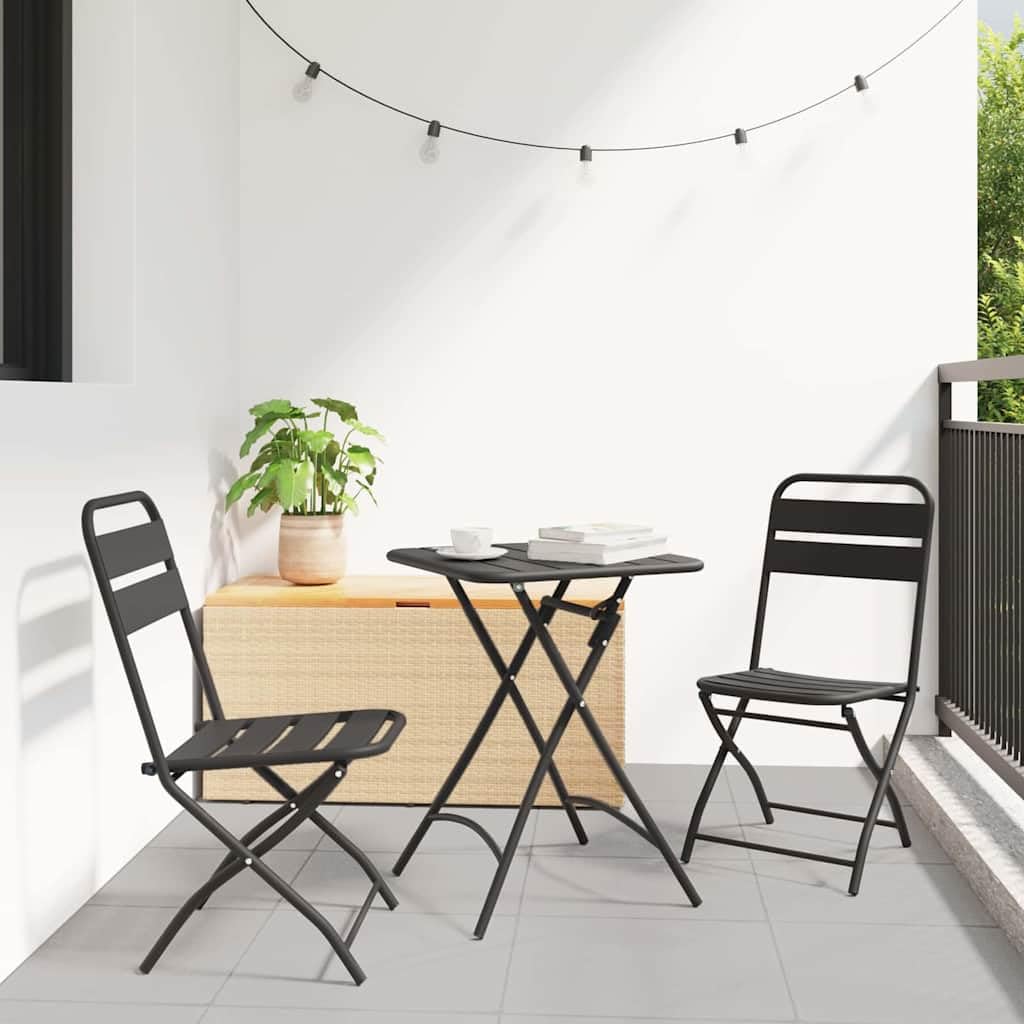 Fengshui Krzesło ogrodowe składane 2 szt. antracyt 42 x 52 x 82 cm