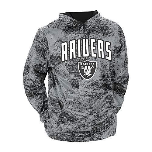 Zubaz Officially Licensed Men's NFL Static Hoodie, Las Vegas Raiders, Size Medium Team Color