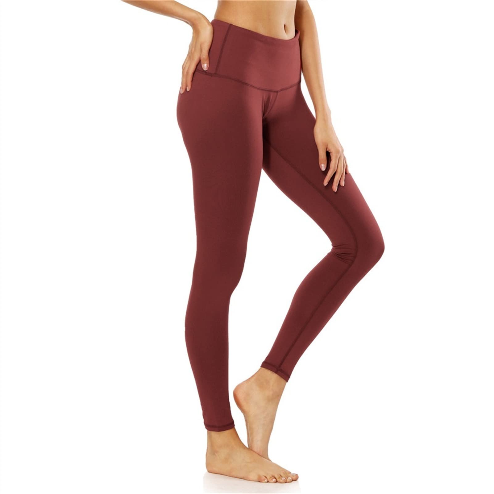 Seksowne, długie legginsy dla kobiet, podstawowe wysokie talii, spodnie do jogi, cienkie rajstopy sportowe, do treningu, treningu, proof Power Flex Solid Color Sports Running Workout Gym Tigh