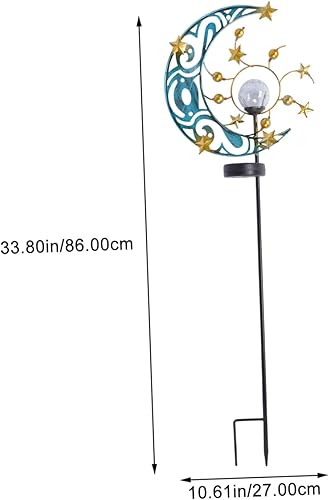 Miniatura 9 de Housoutil 1 unid luz solar LED luces de jardín al aire libre decoración de metal retro lámpara de estaca solar luna luces solares al aire libre