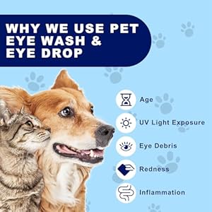 Dog Eye Wash 3.38 fl. oz and Eye Drops 0.34 fl. oz Set for Dogs and Cats to Flush and Soothe Eye Irritations, Dog Tear Stain Cleaner, for Allergies, Mucus, Irritation and Weepy Eyes Dog Eye Wash 338 fl oz and Eye Drops 034 fl oz Set for Dogs and Cats to Flush and Soothe Eye Irritations Dog Tear Stain Cleaner for Allergies Mucus Irritation and Weepy Eyes