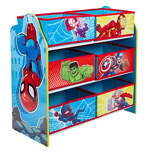 Worlds Apart Marvel Superheroes Spider-Man-Meuble de Rangement pour Chambre d’Enfant avec 6 bacs, Dimensions approximatives Une Fois monté : 60 (H) x 63,5 (x 30 cm (P)