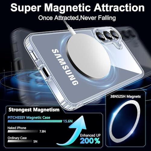 Image of REALCASE for Samsung Galaxy S25+ Plus 5G | Magnetic Clear Case | Durable, Scratch-Resistant | Slim Transparent Compatible with MagSafe | Protective TPU Bumper Back Cover for Galaxy S25 Plus 5G